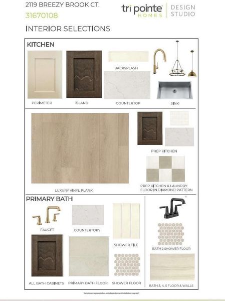 Sample of building materials used in homes in Sienna 80′, Missouri City (Image 32).
