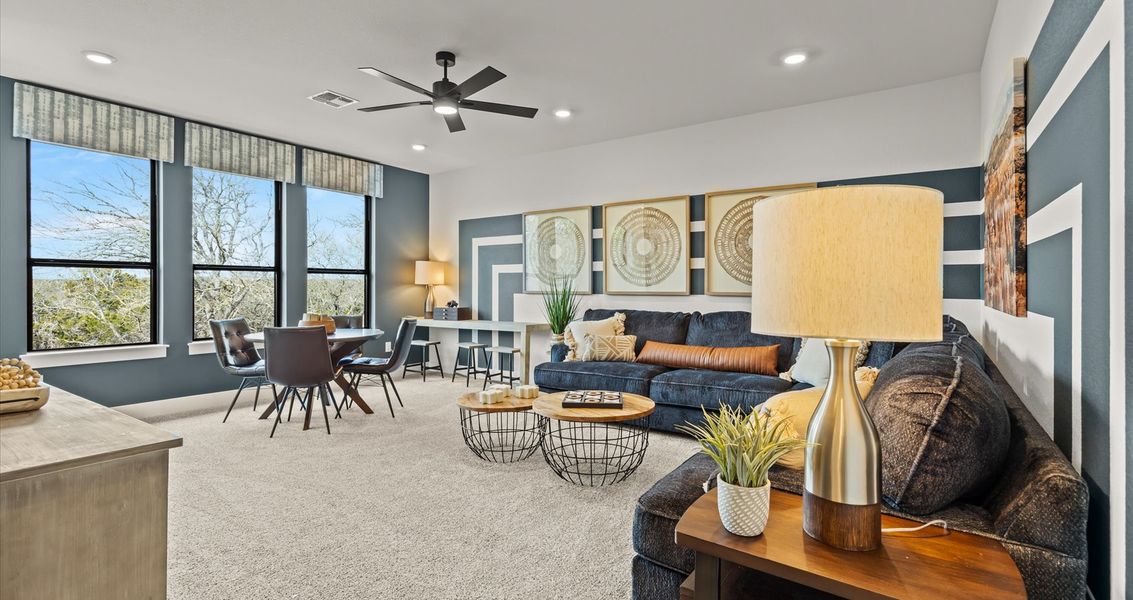 Furnished interior view inside a new home in 6 Creeks, Kyle (Image 17).