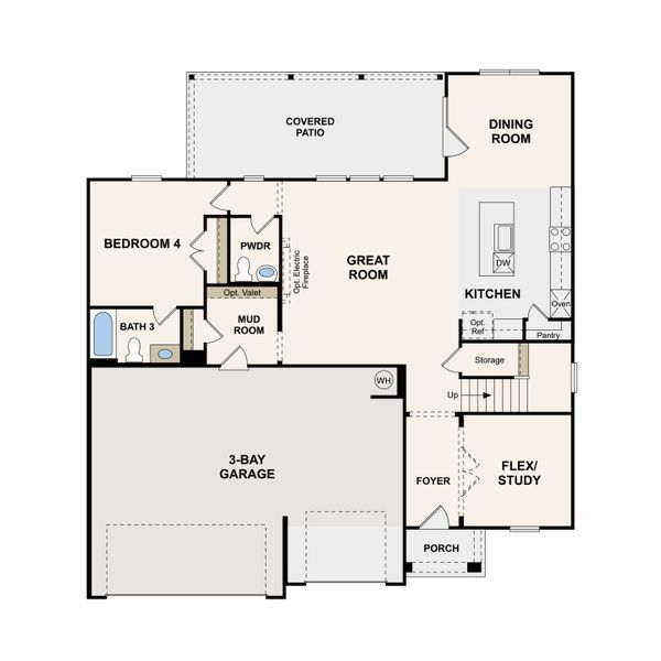 2D floor plan layout of this home in The Oaks, Mount Juliet, TN (Image 4).