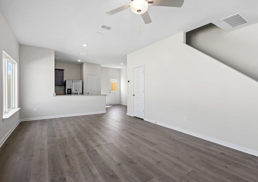 The Primose has an open-concept layout.