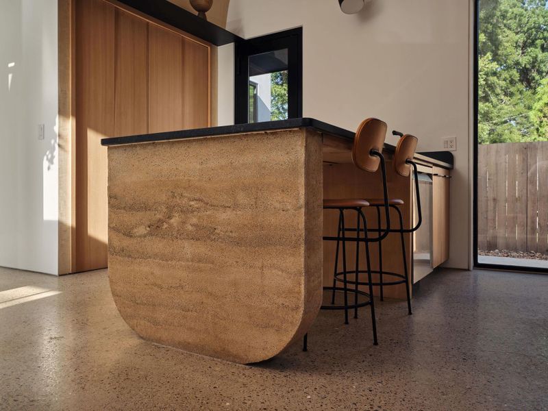 Theresult is a richly textured wall system—a natural tapestry of earthtones and striations—unique to each installation.