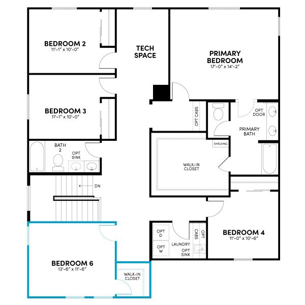 Floor 2: Bed 6 ILO Bonus Room Option