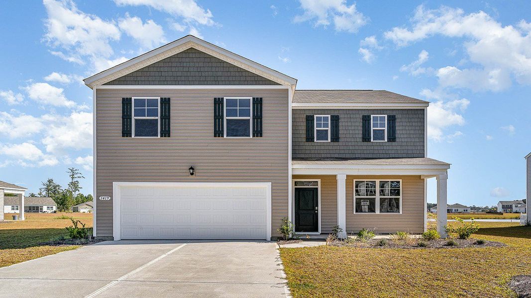 Representative exterior photo of a completed home built from the Galen by D.R. Horton in Pinewood Estates, Conway, SC (Image 15). Representative exterior photo of a completed home built from the Galen by D.R. Horton in Pinewood Estates, Conway, SC (Image 15).