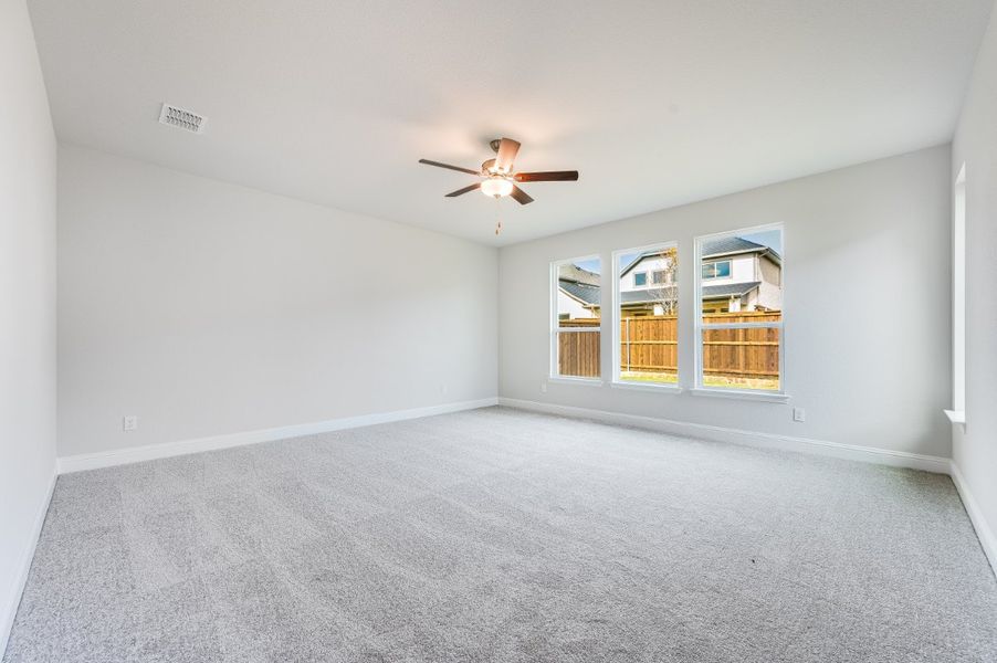 Representative unfurnished interior of a home built from the Amber by Taylor Morrison in Highland Lakes 60s, McKinney (Image 12). Representative unfurnished interior of a home built from the Amber by Taylor Morrison in Highland Lakes 60s, McKinney (Image 12).