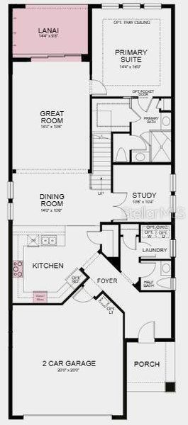 First Floor - Structural options added include: gourmet kitchen, outdoor kitchen rough-in, pocket sliding glass door.