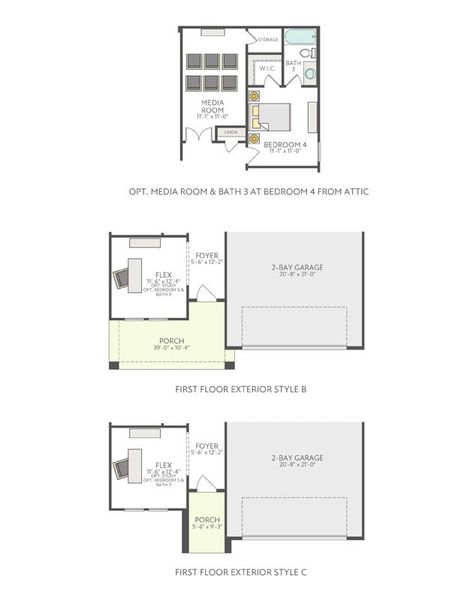 2D floor plan layout of this home in Park Collection at Heritage, Dripping Springs, TX (Image 23).