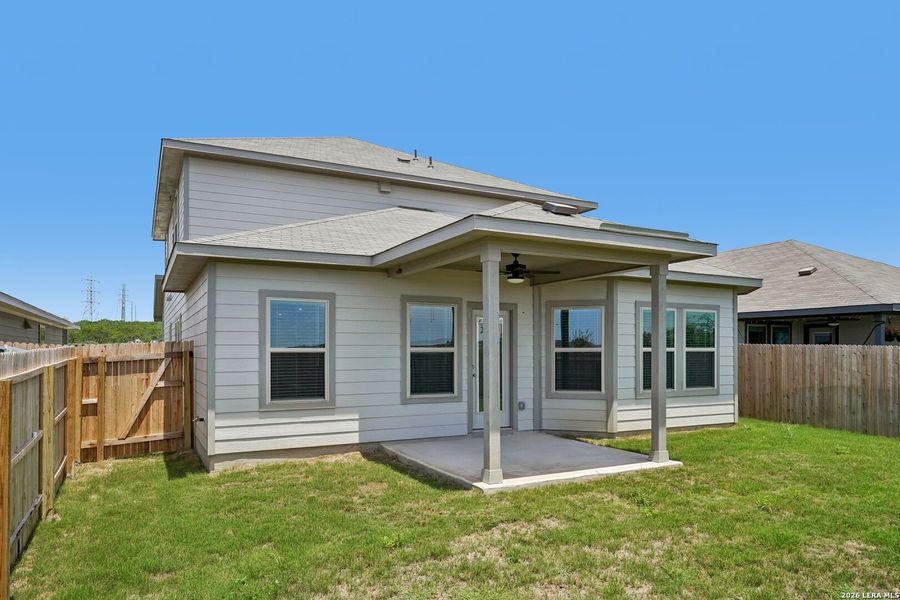 Exterior details and patio area of a home in Remington Ranch, San Antonio (Image 24).