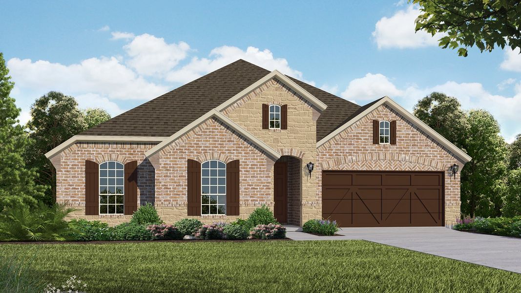 Plan 1681 Elevation C with Stone by American Legend Homes