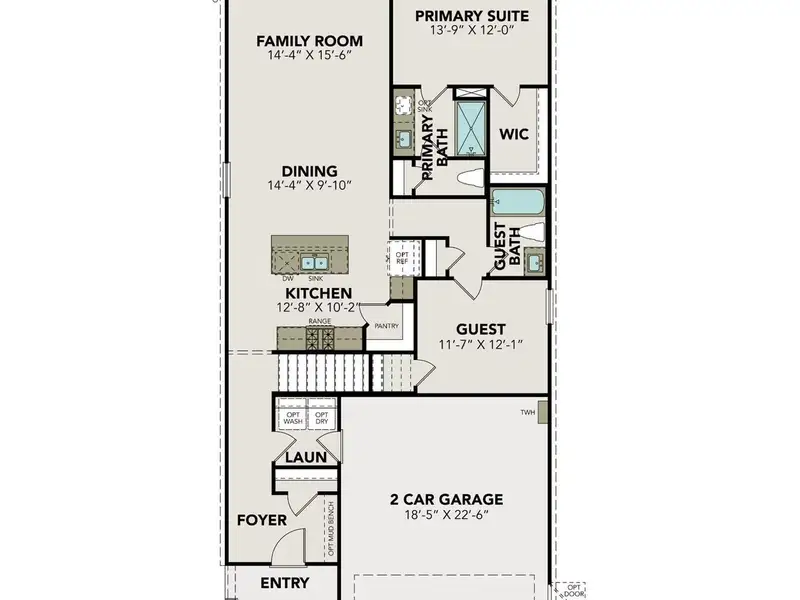 2D floor plan layout of this home in Windmill Estates, Magnolia, TX (Image 2).