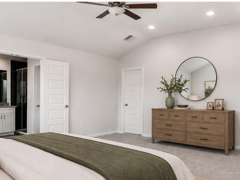 Primary Bedroom, virtually staged Primary Bedroom, virtually staged