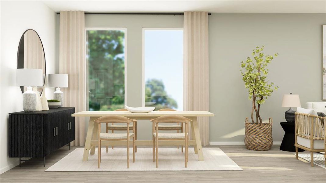 Dining area featuring hardwood / wood-style floors