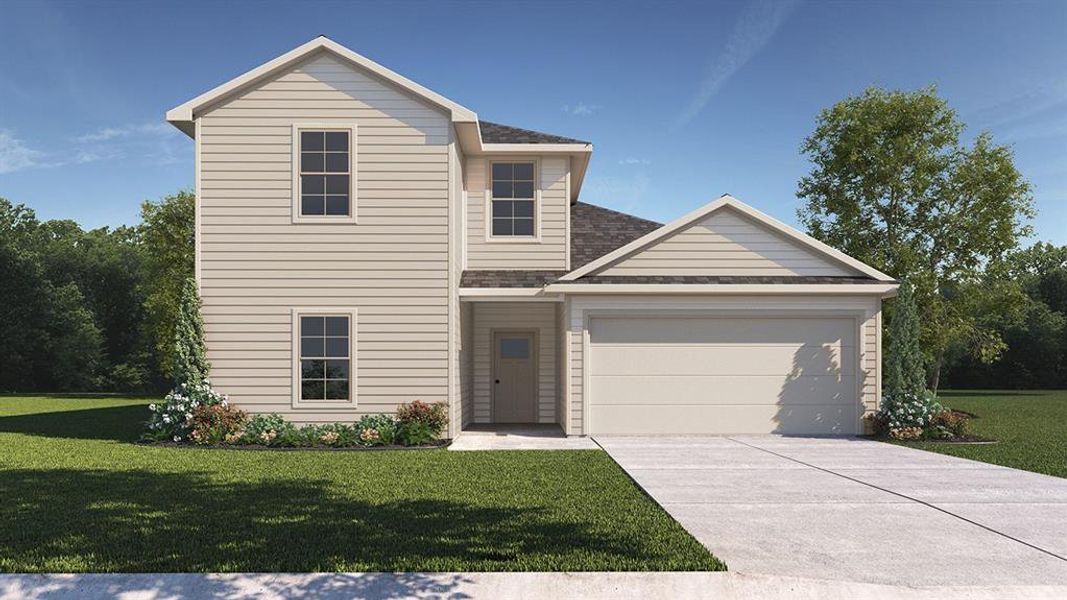 Front exterior of a new home in Wildwood, Royse City, TX, highlighting curb appeal (Image 1).