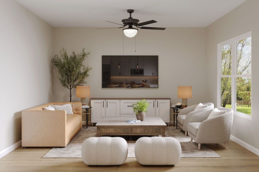 Representative furnished interior of a home built from the Willow by Red Cedar Homes in The Pines at Paw Creek, Charlotte (Image 24).