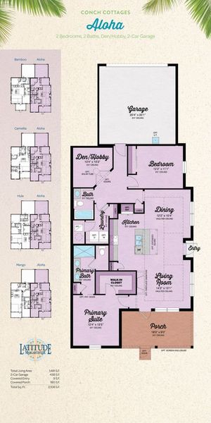 2D floor plan layout for the Aloha by Minto Communities in Latitude Margaritaville Hilton Head, Hardeeville, SC (Image 3). 2D floor plan layout for the Aloha by Minto Communities in Latitude Margaritaville Hilton Head, Hardeeville, SC (Image 3).