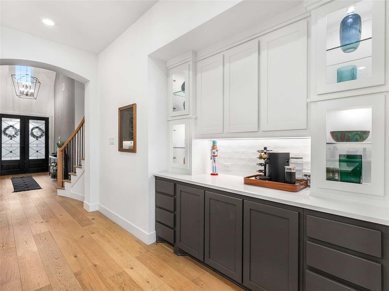 The coffee bar side of the kitchen.