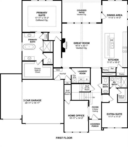 2D floor plan layout of this home in Heath Golf & Yacht Estates, Heath, TX (Image 3).