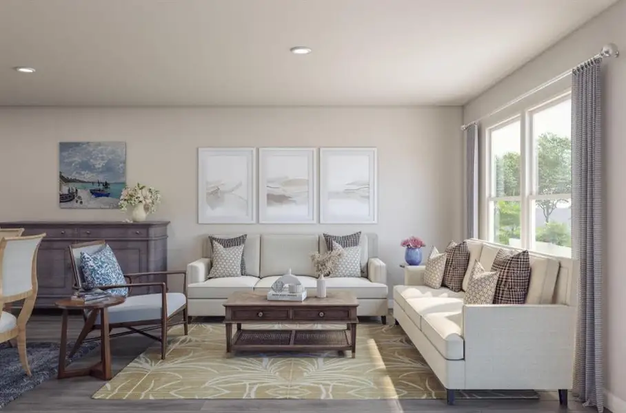 Furnished interior view inside a new home in Duckhorn Towne, Brownwood (Image 4). Furnished interior view inside a new home in Duckhorn Towne, Brownwood (Image 4).