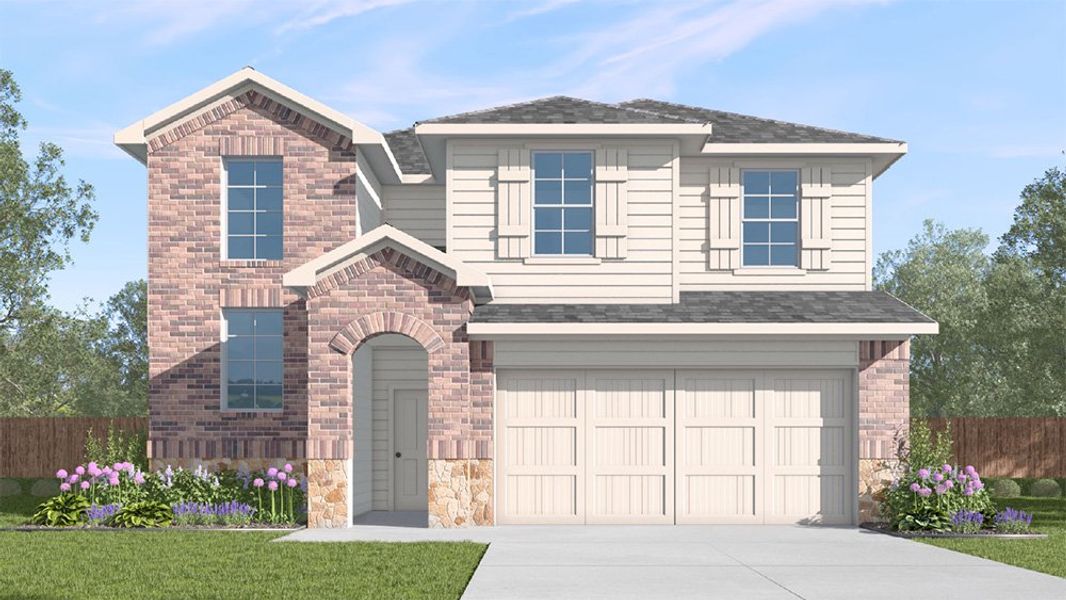 Representative exterior photo of a completed home built from the The Pierce by D.R. Horton in Overlook West, Wolfforth, TX (Image 22).