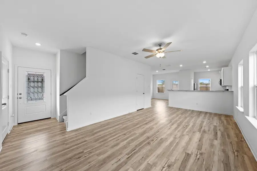 The living room is open to the kitchen and dining area creating the perfect seamless design. You’ll never miss a moment when you’re entertaining your friends and family members! The living room is open to the kitchen and dining area creating the perfect seamless design. You’ll never miss a moment when you’re entertaining your friends and family members!