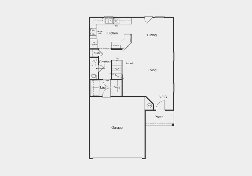 2D floor plan layout for the Plan 1907 by KB Home in Legend Heights, New Braunfels, TX (Image 11).