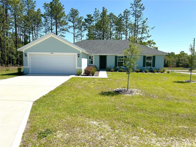 Front exterior of a new home in , Citrus Springs, FL, highlighting curb appeal (Image 1).