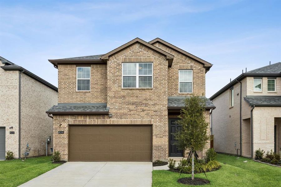 Front exterior of a new home in Sicily, Princeton, TX, highlighting curb appeal (Image 1).