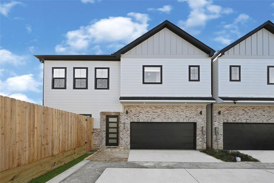 Front exterior of a new home in , Houston, TX, highlighting curb appeal (Image 1). Front exterior of a new home in , Houston, TX, highlighting curb appeal (Image 1).