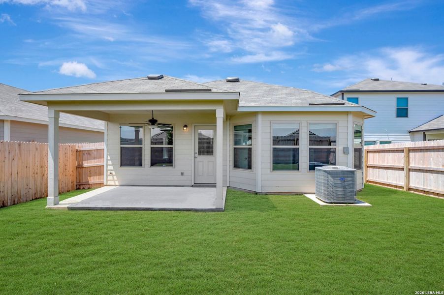 Exterior details and patio area of a home in Park Place, New Braunfels (Image 2). Exterior details and patio area of a home in Park Place, New Braunfels (Image 2).