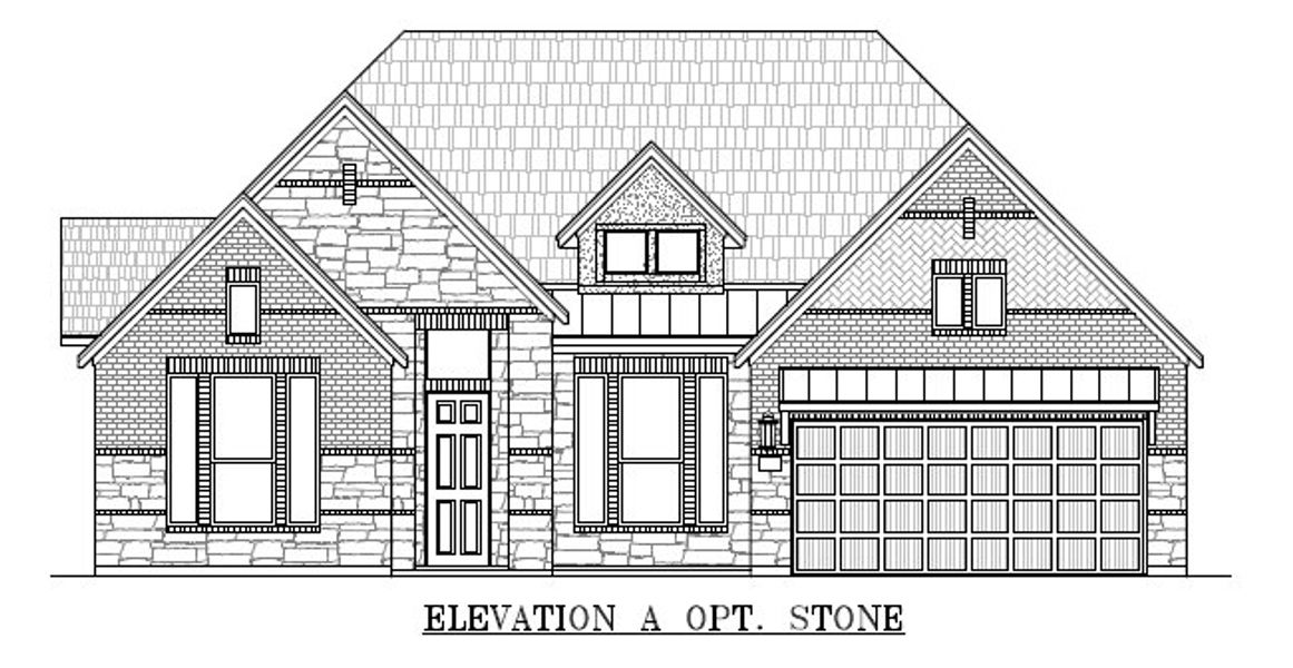Exterior rendering of this home design in Lariat, Liberty Hill, TX (Image 29).