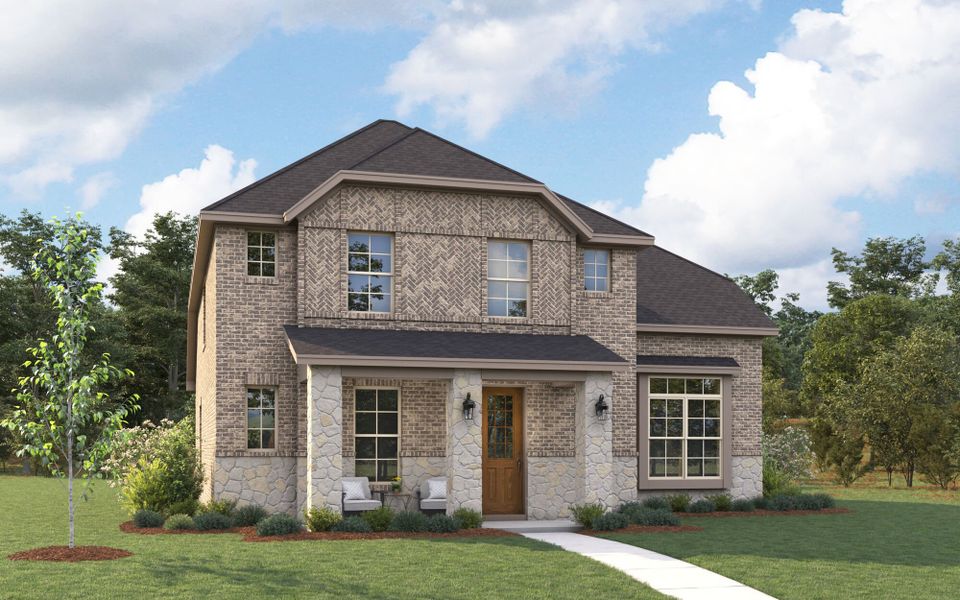 The Livingston - Tudor with Stone Elevation The Livingston - Tudor with Stone Elevation