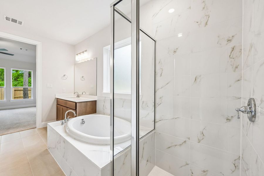 Furnished interior view inside a new home in Woodhavyn 50', Magnolia (Image 13).