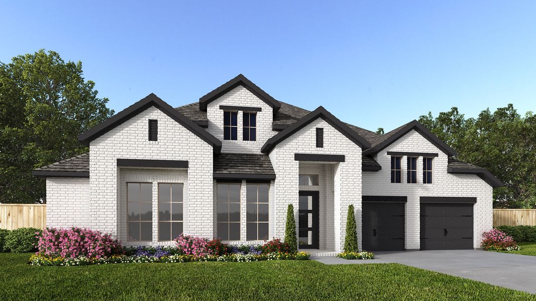 Representative exterior photo of a completed home built from the 619A by Britton Homes in Walsh, Aledo, TX (Image 2). Representative exterior photo of a completed home built from the 619A by Britton Homes in Walsh, Aledo, TX (Image 2).