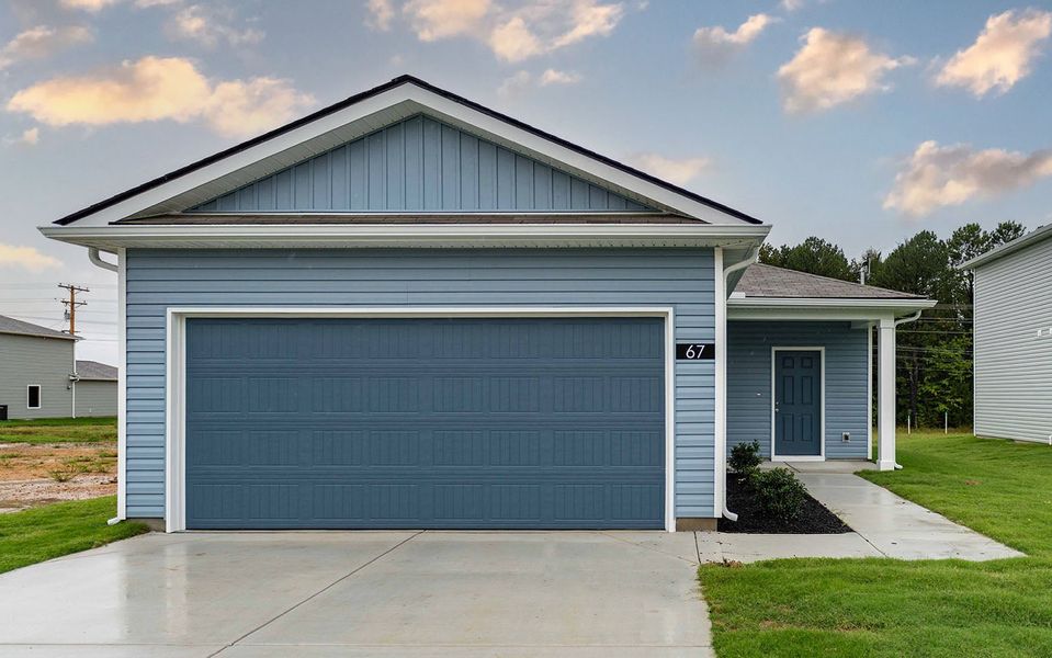 Front exterior of a new home in Stonehenge, Manchester, TN, highlighting curb appeal (Image 2).