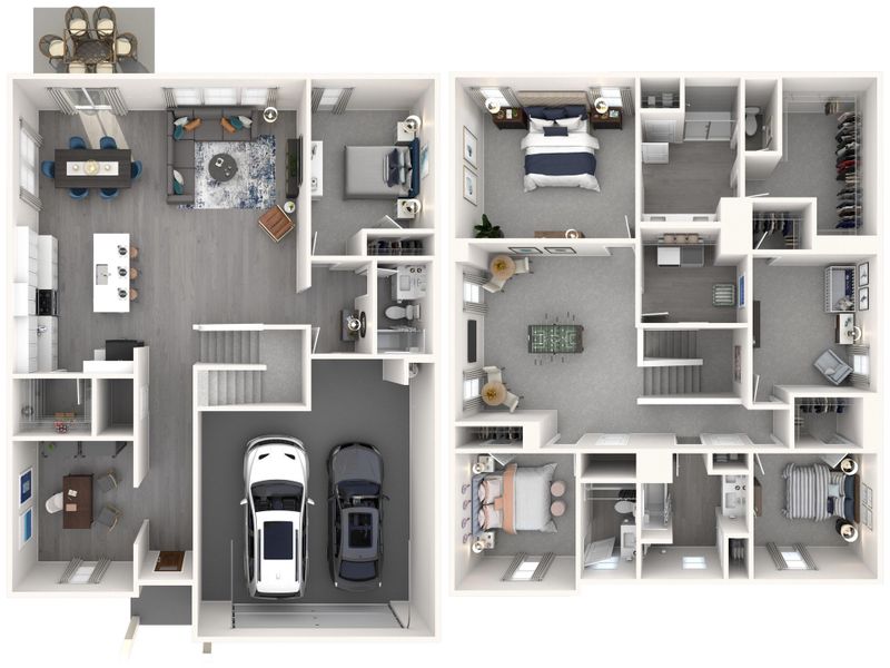 2D floor plan layout for the Johnson by Meritage Homes in Briarcreek - Legacy Series, Cane Ridge, TN (Image 4).