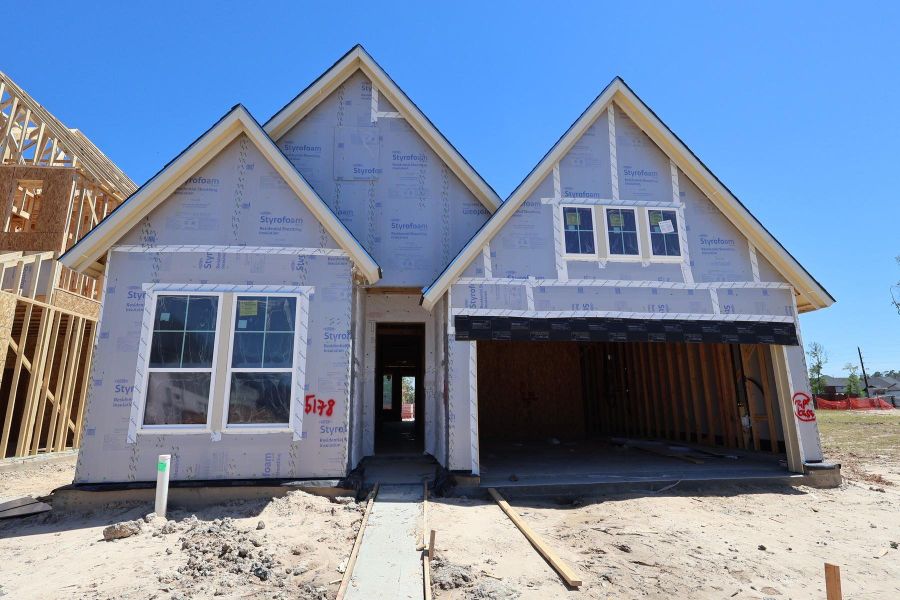 In-progress construction of a new home in Woodson’s Reserve, Spring, TX (Image 5).