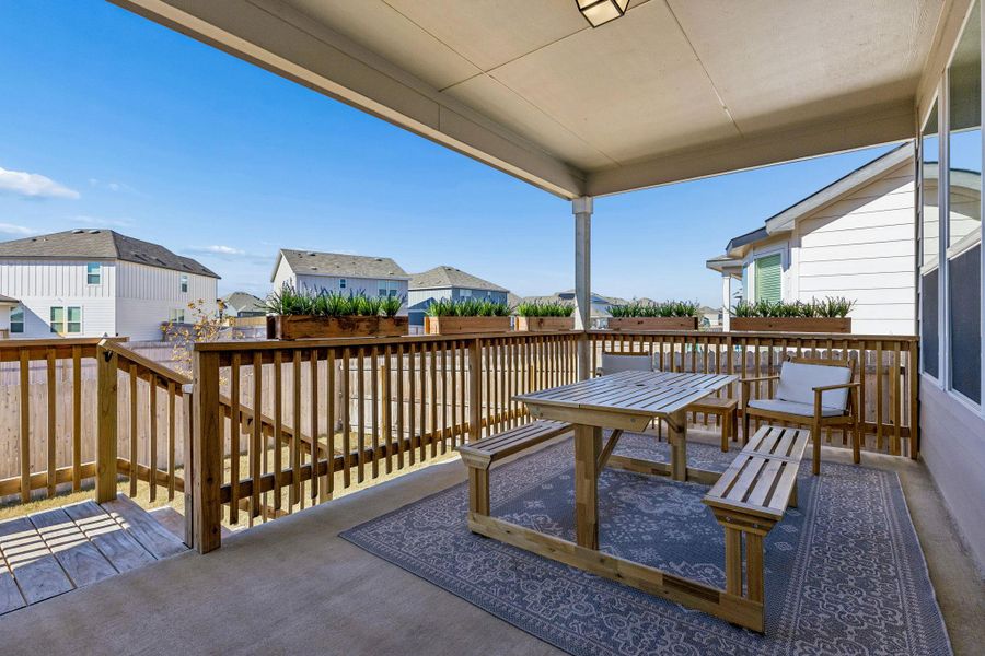 Spacious covered patio