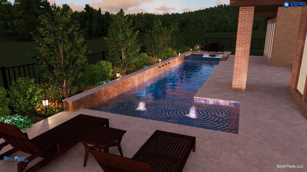 Artist rendering of a swimming pool. Artist rendering of a swimming pool.
