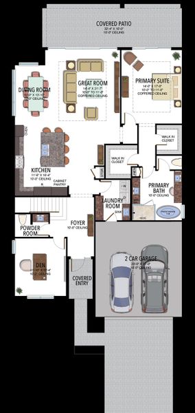 2D floor plan layout for the Samoa by GL Homes in Lotus Edge, Boca Raton, FL (Image 5).