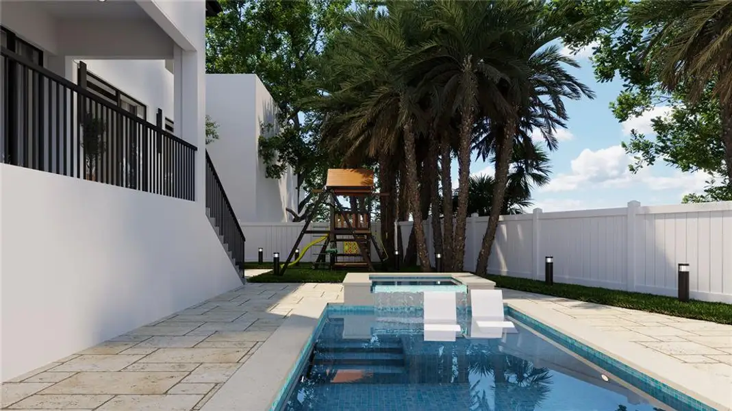 Exterior details and patio area of a home in , Tampa (Image 4). Exterior details and patio area of a home in , Tampa (Image 4).