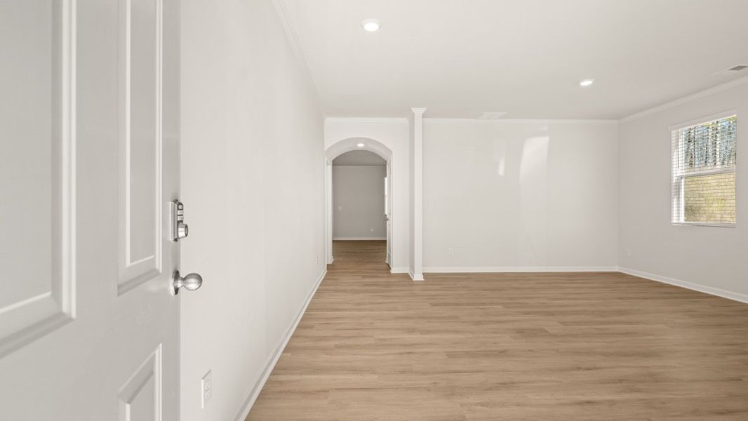 Representative unfurnished interior of a home built from the Mansfield by D.R. Horton in Northwoods at Mirror Lake, Villa Rica (Image 16). Representative unfurnished interior of a home built from the Mansfield by D.R. Horton in Northwoods at Mirror Lake, Villa Rica (Image 16).