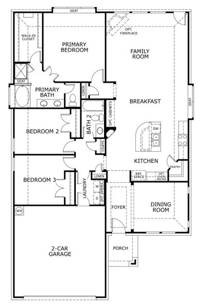 2D floor plan layout for the Concept 1849 by Landsea Homes in El Dorado, Granbury, TX (Image 3).