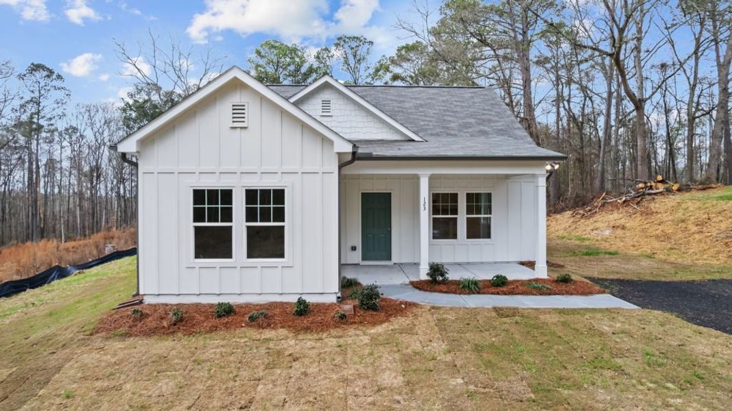 Representative exterior photo of a completed home built from the Windsor by Piedmont Residential in Clemit Harris Place, Newnan, GA (Image 16). Representative exterior photo of a completed home built from the Windsor by Piedmont Residential in Clemit Harris Place, Newnan, GA (Image 16).