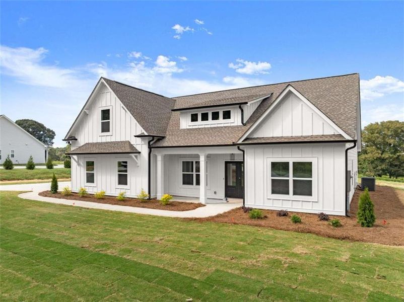 Front exterior of a new home in , Maysville, GA, highlighting curb appeal (Image 27). Front exterior of a new home in , Maysville, GA, highlighting curb appeal (Image 27).