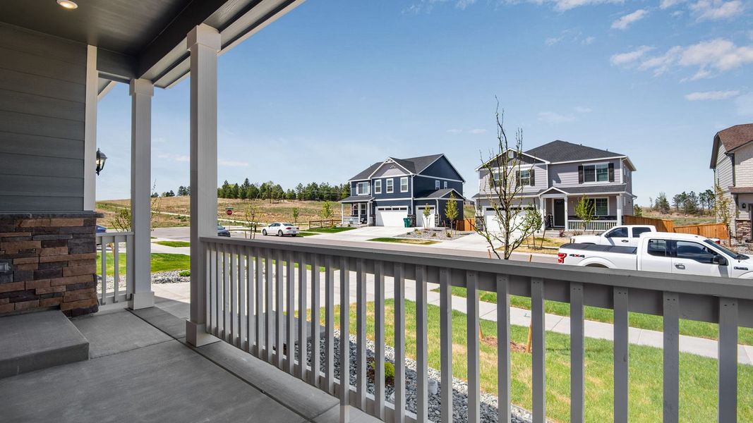 Exterior details and patio area of a home in Trails at Crowfoot, Parker (Image 4).