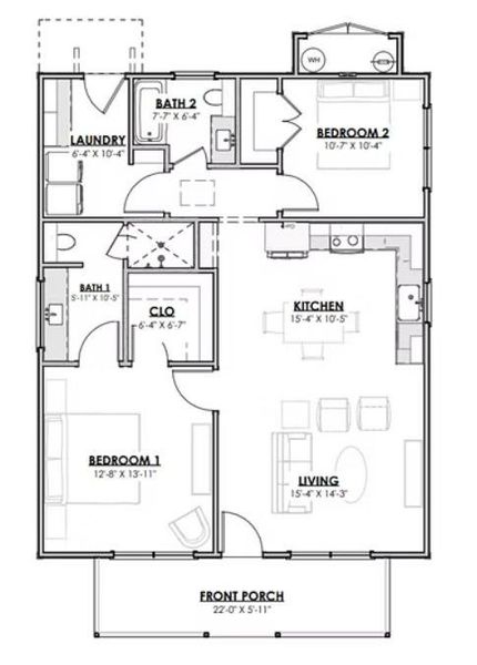 2D floor plan layout of this home in , Fredericksburg, TX (Image 3).