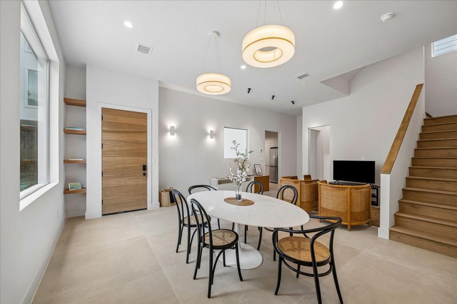 1st level living and dining space. 1st level living and dining space.