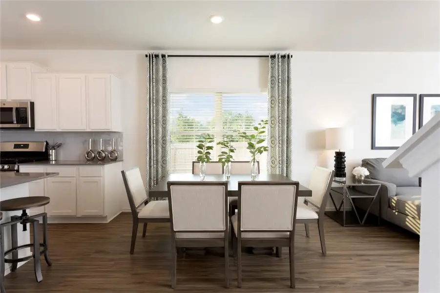 Furnished interior view inside a new home in Meadowlark Preserve: Claremont Collection, Pflugerville (Image 14). Furnished interior view inside a new home in Meadowlark Preserve: Claremont Collection, Pflugerville (Image 14).