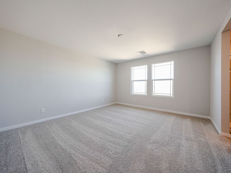 A room with a carpet and windows. A room with a carpet and windows.