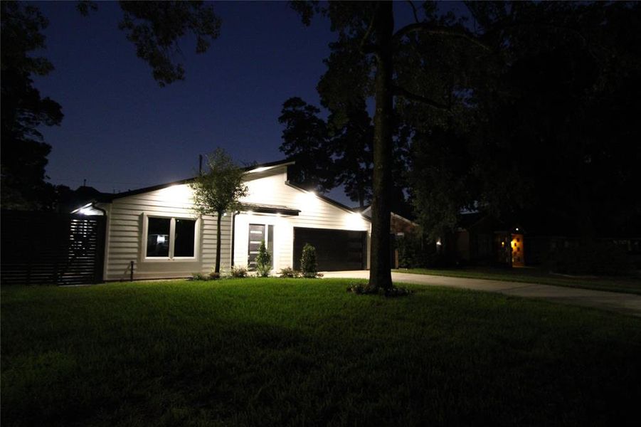 night view of the lovely home