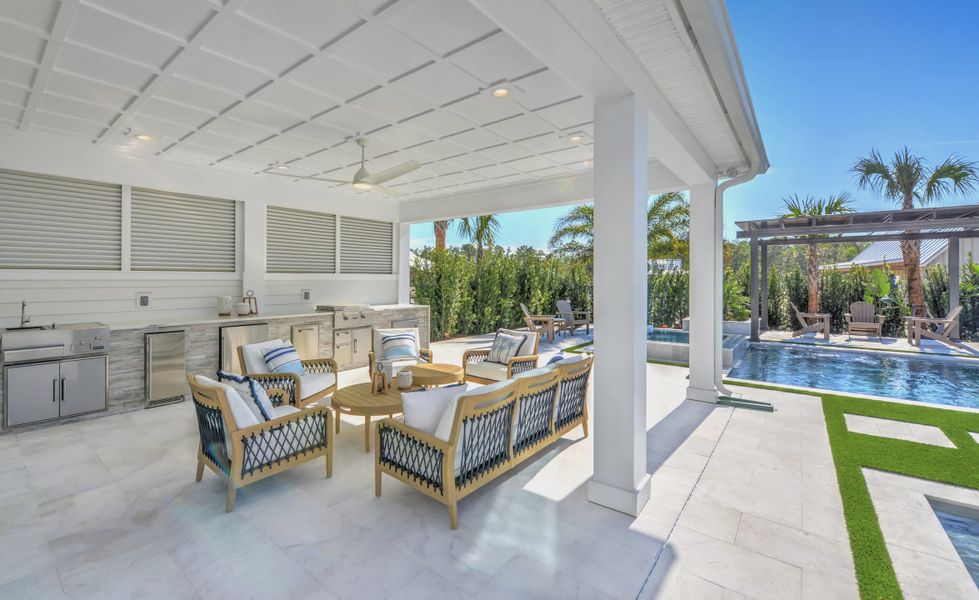 Exterior details and patio area of a home in Courtney Grove, St. Augustine (Image 34). Exterior details and patio area of a home in Courtney Grove, St. Augustine (Image 34).